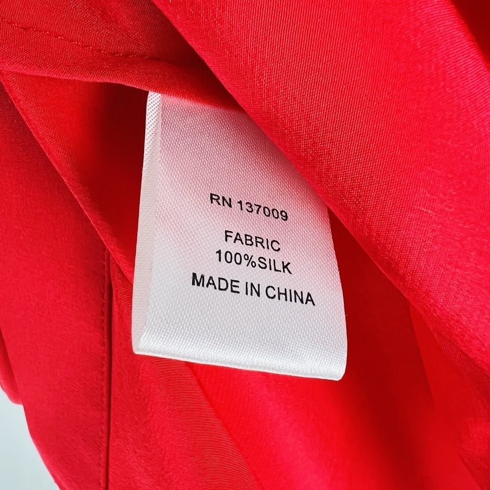 ANNIE GRIFFIN Red Silk Sleeveless Collared Button Down Womens Size XS‎ - Picture 5 of 5
